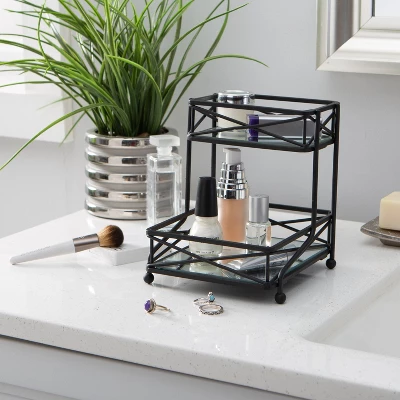 2 Tier Sleek Vanity Tower Black - Home Details - Image 2