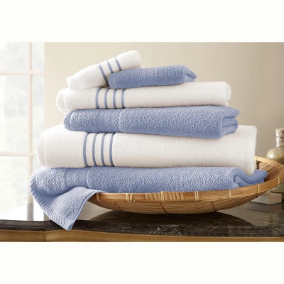 Modern Threads 6 Piece Quick Dry Stripe Towel Set. - Image 9