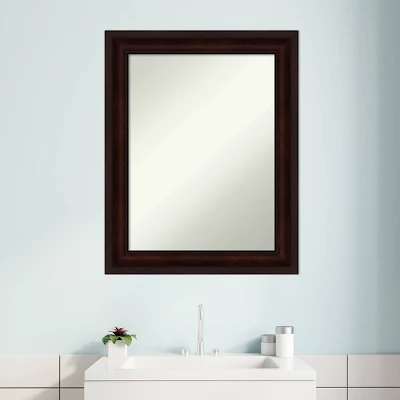 23" X 29" Non-Beveled Bathroom Wall Mirror Coffee Bean Brown - Amanti Art - Image 7