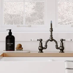 Sweet Water Decor Amber Plastic Black Label Dish Soap Dispenser - 16oz