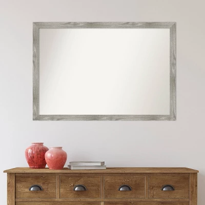 39" X 27" Non-Beveled Dove Square Bathroom Wall Mirror Gray Wash - Amanti Art - Image 5