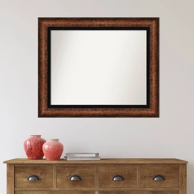 35" X 29" Non-Beveled Vogue Bronze Bathroom Wall Mirror - Amanti Art - Image 6