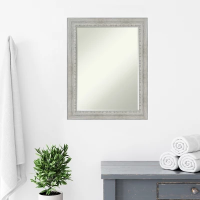 Amanti Art Rustic White Wash Petite Bevel Wood Bathroom Wall Mirror 28.5 X 22.5 In. - Image 7