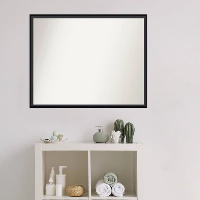 29" X 23" Non-Beveled Lucie Wood Bathroom Wall Mirror Black - Amanti Art - Image 4
