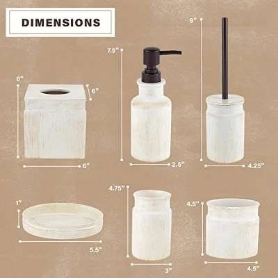 Creative Scents Rustic Luxe 6 Piece Bathroom Set - Image 2