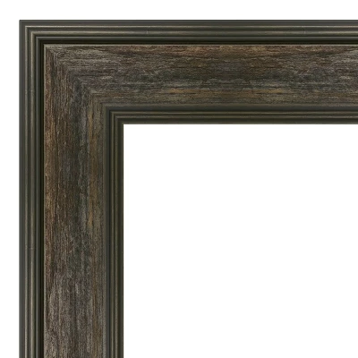 42" X 30" Non-Beveled Rail Rustic Char Bathroom Wall Mirror - Amanti Art - Image 2