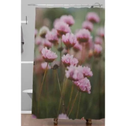 Hello Twiggs Flowers Shower Curtain Green - Deny Designs