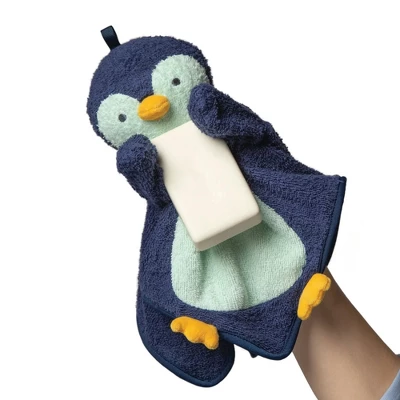Manhattan Toy Penny Penguin Scrub-a-Dubbie Bathtime Puppet Washcloth For Infants, Toddlers And Kids - Image 2