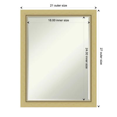 Amanti Art Landon Gold Narrow Petite Bevel Bathroom Wall Mirror 27.5 X 21.5 In. - Image 3
