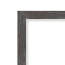Amanti Art Woodridge Rustic Grey Petite Bevel Wood Bathroom Wall Mirror 27 X 21 In.