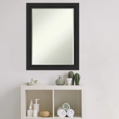 Amanti Art Shipwreck Black Narrow Petite Bevel Bathroom Wall Mirror 28 X 22 In. - Image 5