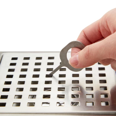 Built Industrial 5.8-Inch Stainless Steel Square Shower Drain Cover For Bathrooms, Showers, And Sinks, Floor Drain With 2 In Bottom Outlet, Silver - Image 4