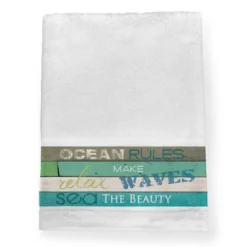 Laural Home Ocean Rules 27"W X 51"L Bath Towel