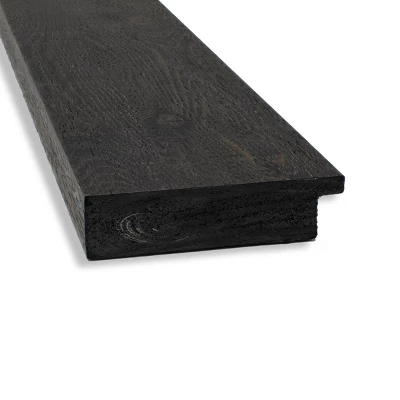 44" X 33" Non-Beveled Rustic Plank Espresso Bathroom Wall Mirror - Amanti Art