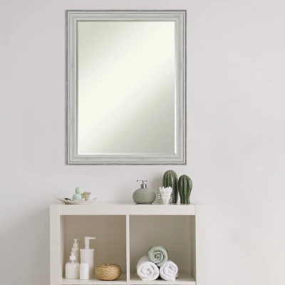 Amanti Art Bel Volto Silver Petite Bevel Wood Bathroom Wall Mirror 27 X 21 In. - Image 7