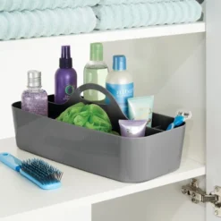 MDesign Plastic Bathroom Storage Organizer Caddy Tote, X-Large