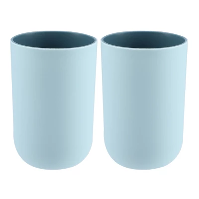 Unique Bargains 2Pcs Bathroom Tumblers Bathroom Toothbrush Cup Blue 4.33''x2.76'' 350ml - Image 8