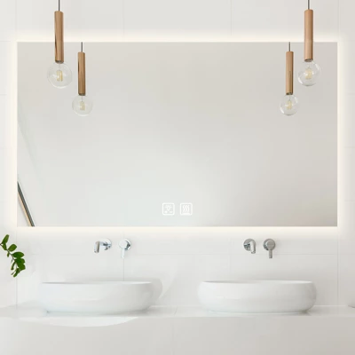 HOMLUX Dimmable Rectangular Bathroom Mirror With Memory, Auto-off Anti-fogging And 3 Color Temperature - Image 2