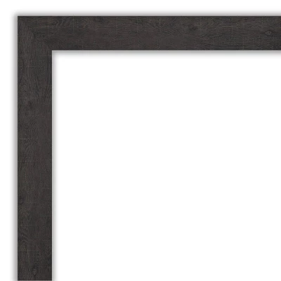 44" X 33" Non-Beveled Rustic Plank Espresso Bathroom Wall Mirror - Amanti Art - Image 2