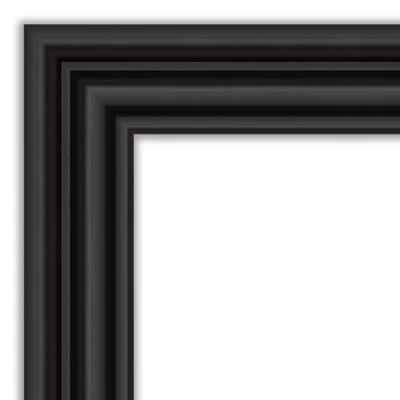 34" X 28" Non-Beveled Colonial Bathroom Wall Mirror Black - Amanti Art - Image 2