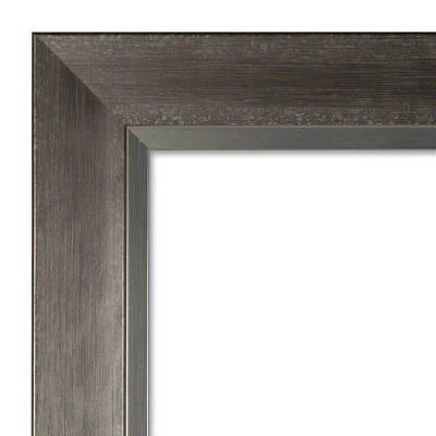 39" X 27" Non-Beveled Domus Wood Bathroom Wall Mirror Dark Silver - Amanti Art - Image 2