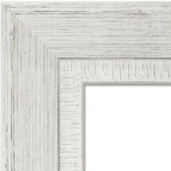 Amanti Art Rustic White Wash Petite Bevel Wood Bathroom Wall Mirror 28.5 X 22.5 In.