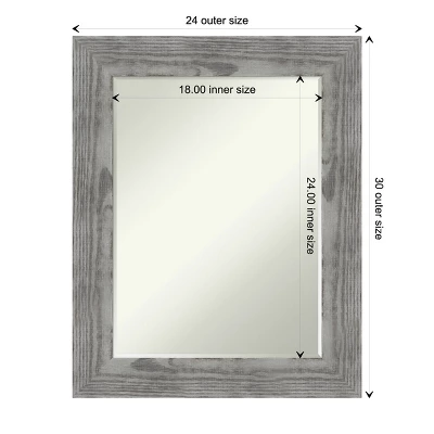 Amanti Art Bridge Petite Bevel Wood Bathroom Wall Mirror - Image 3