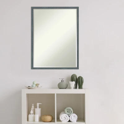 Amanti Art Dixie Blue Grey Rustic Narrow Petite Bevel Wood Bathroom Wall Mirror 25 X 19 In. - Image 8
