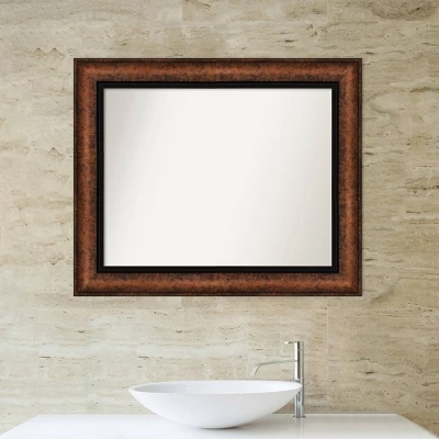 35" X 29" Non-Beveled Vogue Bronze Bathroom Wall Mirror - Amanti Art - Image 5