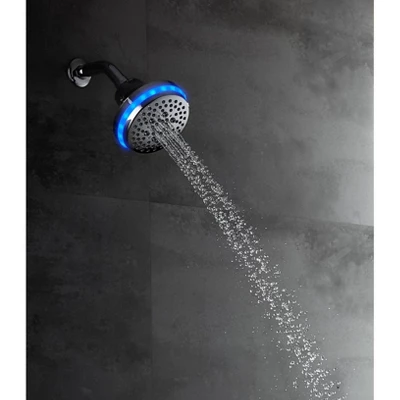 1.8 GPM Four Function Wall Mount Wave Sensor Shower Head With Temp LED Chrome - Tosca - Image 2