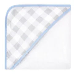 Hudson Baby Infant Boy Cotton Rich Hooded Towels, Blue Dots Gray Elephant, One Size