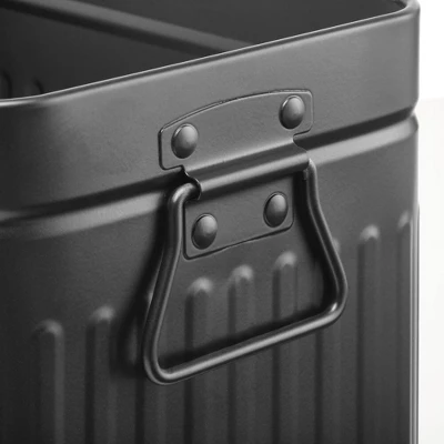 MDesign Metal Compact Toilet Bowl Brush And Wastebasket Combo, Set Of 2, Black - Image 4