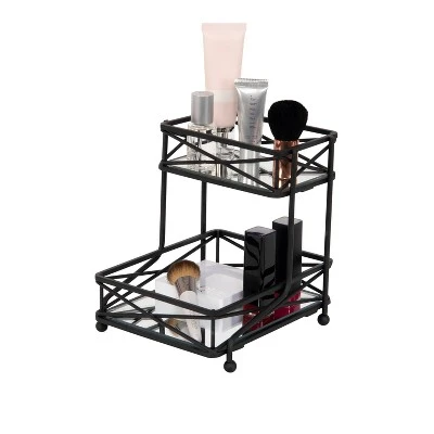 2 Tier Sleek Vanity Tower Black - Home Details