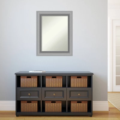 24" X 30" Non-Beveled Peak Polished Nickel Bathroom Wall Mirror - Amanti Art - Image 4