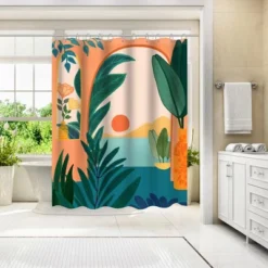 Americanflat 71" X 74" Shower Curtain, Ocean View By Modern Tropical