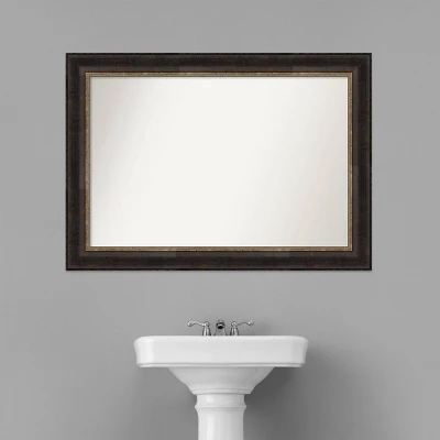 42" X 30" Non-Beveled Varied Black Bathroom Wall Mirror - Amanti Art - Image 8