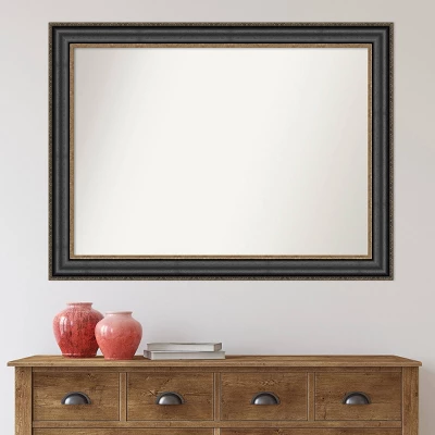 44" X 33" Non-Beveled Thomas Black Bronze Bathroom Wall Mirror - Amanti Art - Image 6