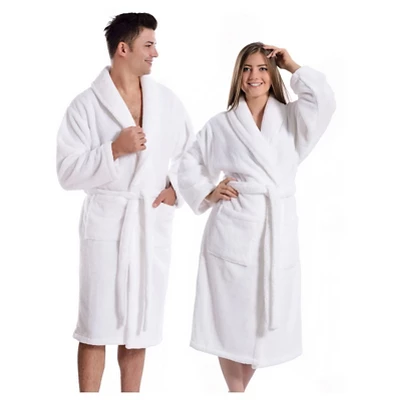 Super Plush Bathrobe - White (Large/XLarge) - Linum Home
