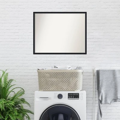 29" X 23" Non-Beveled Lucie Wood Bathroom Wall Mirror Black - Amanti Art - Image 7