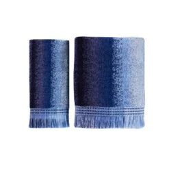 Stripe Jacquard Bath Towel Blue - Saturday Knight Ltd.
