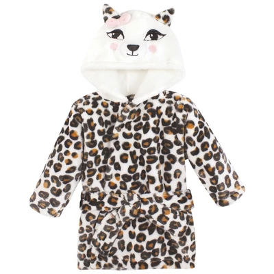 Hudson Baby Unisex Baby Plush Bathrobe And Toy Set, Leopard, One Size - Image 3