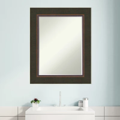Amanti Art Milano Bronze Petite Bevel Wood Bathroom Wall Mirror 30.5 X 24.5 In. - Image 5