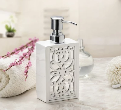 Creative Scents Mirror Janette White Soap Dispenser