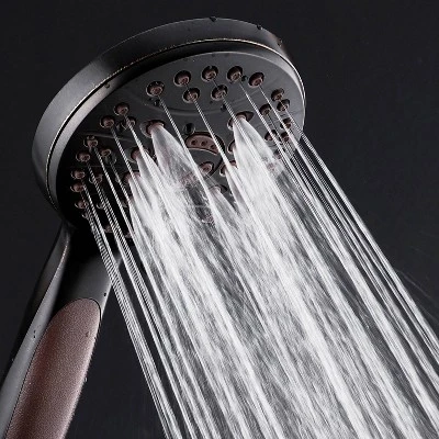 High Pressure 6 Setting Luxury Handheld Shower Head With Extra Wall Bracket Oil Rubbed Bronze - Aquabar - Image 5