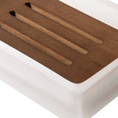 Frosty Glass Soap Dish Bathroom Tumbler White - Allure Home Creations - Image 2