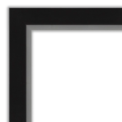 31" X 25" Non-Beveled Eva Narrow Bathroom Wall Mirror Black - Amanti Art - Image 2
