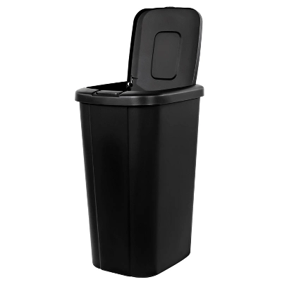 Hefty 13.3gal 2pk Touch Lid Waste Cans Black - Image 4