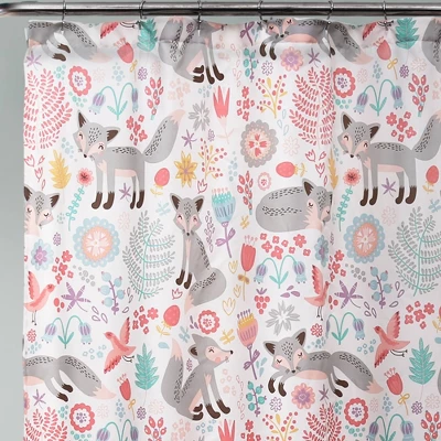 72"x72" Kids' Pixie Fox Shower Curtain - Lush Décor