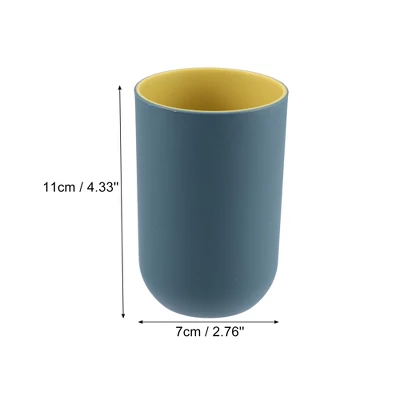 Unique Bargains 2Pcs Bathroom Tumblers Bathroom Toothbrush Cup Blue 4.33''x2.76'' 350ml - Image 3