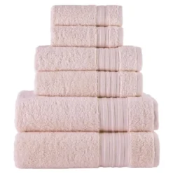 Laural Home Blush Spa Collection 6-Pc. Cotton Towel Set